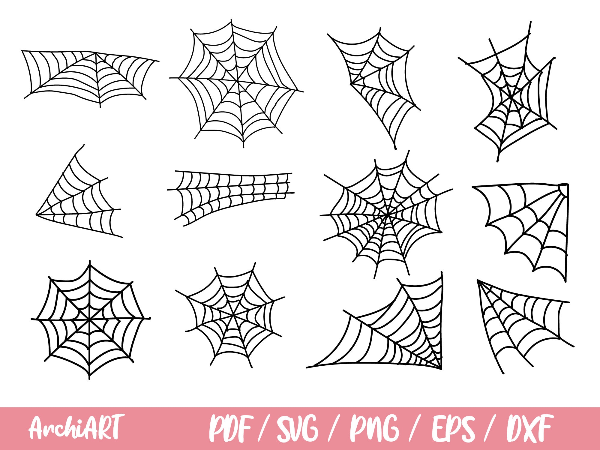 Spider Web SVG / Spiders and Spider Web SVG Files / Clipart PNG