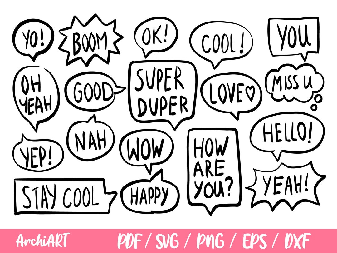 Speech Bubble SVG, Speech Bubble Clipart, Comic Speech Bubble Svg ...
