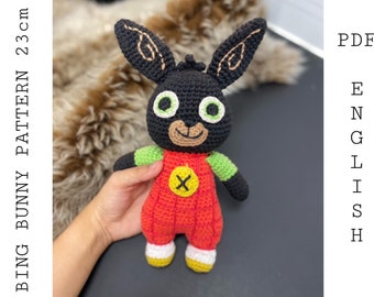 Bing bunny amigurumi pattern,PDF (English)