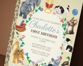 Vintage Storybook Birthday Invitation: Golden Book Style (Printable Digital File)
