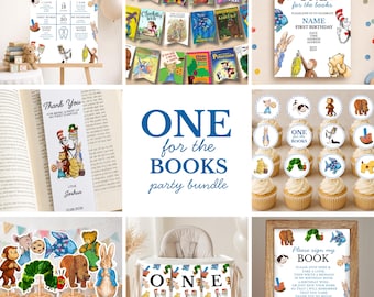One for the Books Birthday Party Bundle | First Birthday Invitation (Digital Download)