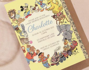 Babyshower Little Golden Books – gepersonaliseerd digitaal bestand van 5 x 7 inch