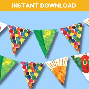 The Very Hungry Caterpillar Printable Bunting – Instant Digital Download- Story Themed Decorations- Classroom Decorations- Class Decor