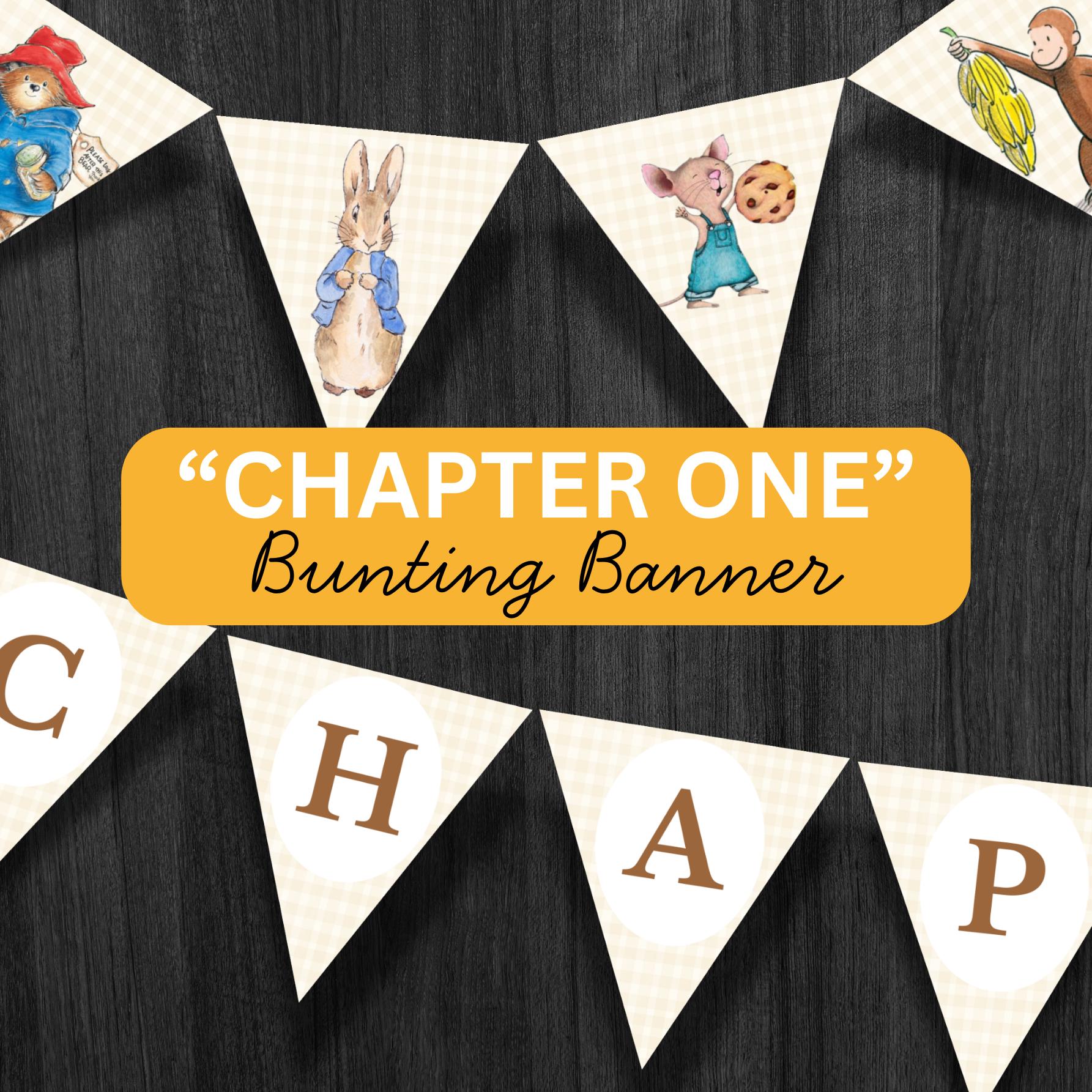 Chapter One Storybook Bunting, Classic Children's Literature Banner ...