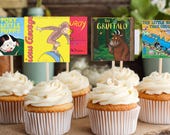 Storybook Cupcake Toppers, Book Theme Baby Shower Decor, First Birthday One for the Books Printable Toppers