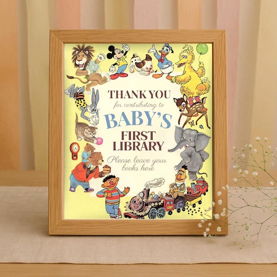 Little Golden Book Shower Sign | Baby Library Printable | 8x10" Download