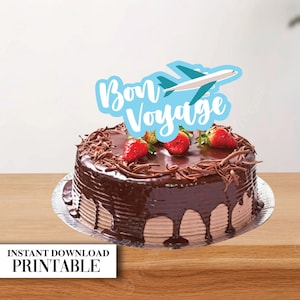 Bon voyage Cake topper Travel Party Supplies Travel Cake Topper Travel Cake Topper Bon Voyage Sign