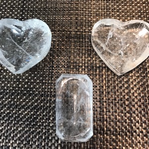 Clear Quartz Heart  Shaped Bowl, Heart Clear Quartz Carving , Natural Crystal Clear Quartz ., Jewelry Dish, Clear Quartz Heart Dish.
