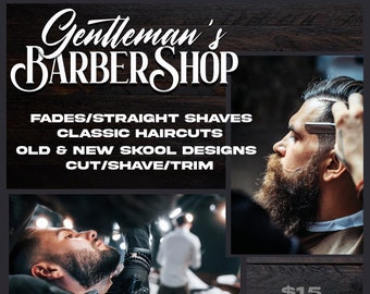Barbershop Flyer Template | Editable Photoshop Design (5x7)
