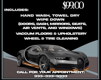 Car Detailing Flyer Template | Editable Business Flyer (Digital File)