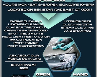Editable Photoshop Template | Detailing Flyer | Car Wash Template | Business Flyer | Digital File | Printable| Car Detailing Flyer