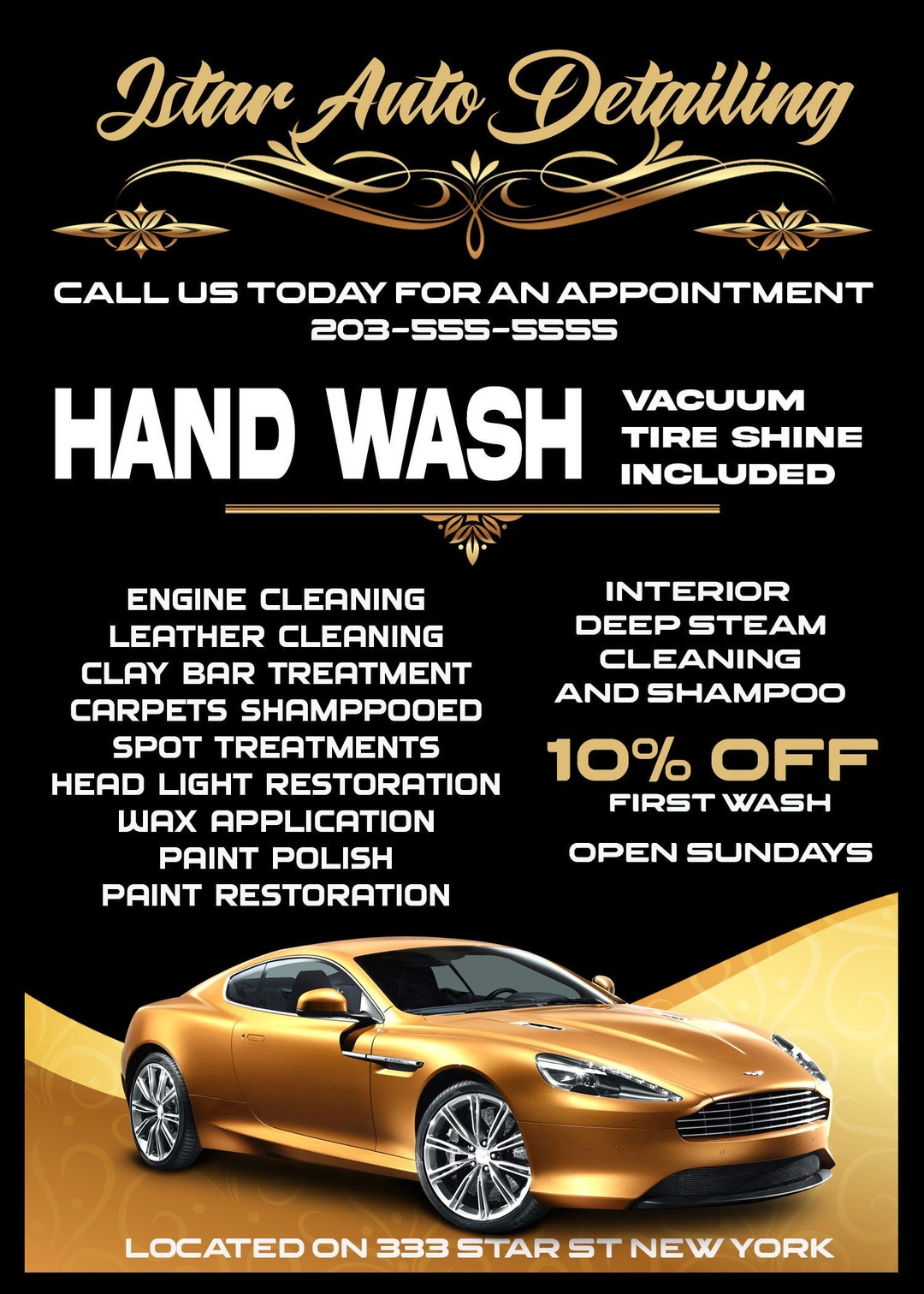 Editable Template Detailing Flyer Car Wash Template Business Editable Template Detailing Flyer Car Wash Template Business