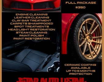 Car Detailing Flyer Template | Editable Photoshop Design (Digital File)