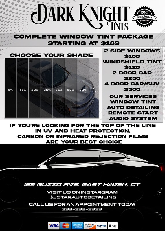 Window Tinting | Car Detailing Flyer | Car Wash Template | Business Flyer | Editable Photoshop Template | Digital File | Printable|