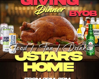 Friendsgiving Flyer Template | Editable Thanksgiving Dinner Invite (Digital File)