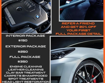 Car Detailing Flyer | Car Wash Template | Business Flyer | Editable Photoshop Template | Digital File | Printable|