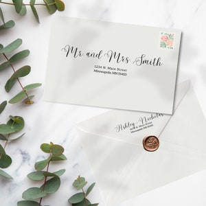 Envelope Addressing Template, Printable Envelope Template, Modern Wedding Envelope Addressing Editable, Minimalist Envelope Address, Robin