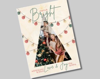 Shine Christmas Card Canva Template Digital Download Holiday Card Photo