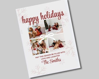 Present Christmas Card Holiday Card Digital Download Photo Editable Printable Card