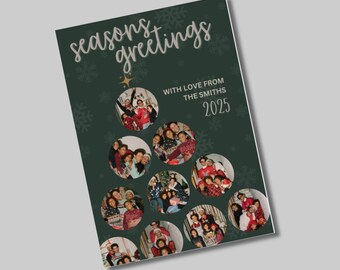 Comet Christmas Card Holiday Card Canva Template Digital Download Photo Card