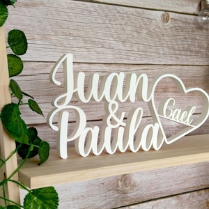 Composición personalizada con los Nombres de la Pareja, Elaborada a Medida con Colores a Elegir para un Recuerdo Inolvidable.