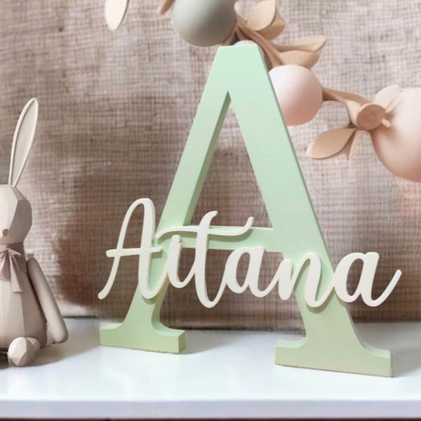 Letra decorativa Inicial con Nombre  personalizada para apoyar o colgar. Medidas y Colores a elegir. Habitación infantil, Candy Bar