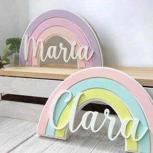 Arco Iris con Nombre Personalizado. Varios Modelos y Colores a elegir. Ideal para regalo original, decorar habitación de los mas peques.