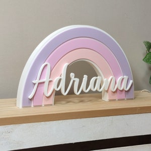 Rainbow with Personalized Name. Several Models and Colors to choose from. Ideal for an original gift, to decorate the children's room.