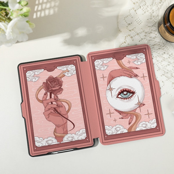Pink Rose Personalized kindle case, Personalised Case Cover for Kindle Paperwhite1/2/3/4, Kindle 2019/2022, Kindle Paperwhite Cover