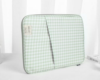 Verde blanco tablero de ajedrez portátil manga liner bolsa 11 13 pulgadas caso para Macbook pro caso de alta calidad portátil caso bolsa Macbook caso, nuevo regalo de trabajo