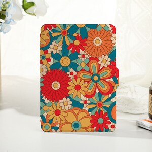 Floral Retro Personalized kindle case, Personalised Case Cover for Kindle Paperwhite1/2/3/4, Kindle 2019/2022, Kindle Paperwhite Cover