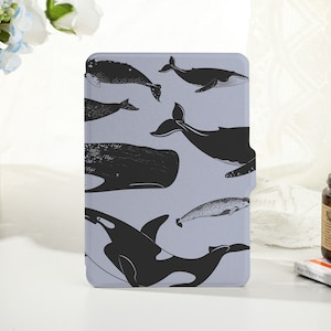 Dusk Blue Whale Personalized kindle case, Personalised Case Cover for Kindle Paperwhite1/2/3/4, Kindle 2019/2022, Kindle Paperwhite Cover