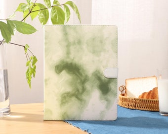 Green White iPad Case with Apple Pencil Holder, For iPad 9/8, iPad Mini 5/6, iPad Pro 12.9inch, iPad Air 4/5th, iPad 2019-2022
