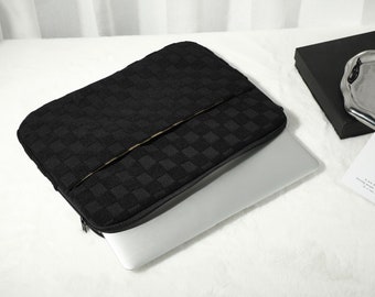 Black Check Laptop Sleeve Liner Bag 11 13 inch Case for Macbook Air pro Case High Quality Laptop Case Bag Macbook Case, New Job Gift