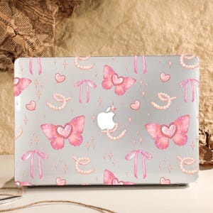 Cute Butterfly Crystal Clear MacBook Air Case for New MacBook Air 15 Inch A3114, Macbook Case for Macbook Air 11/13/15 Pro 13/14/15/16,A2337