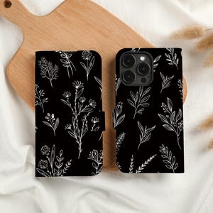 Étui de téléphone portefeuille personnalisé avec emplacement pour carte, plantes mystérieuses, étui de téléphone portefeuille personnalisé à rabat pour iPhone 16 15 14 13 Pro Max XXS