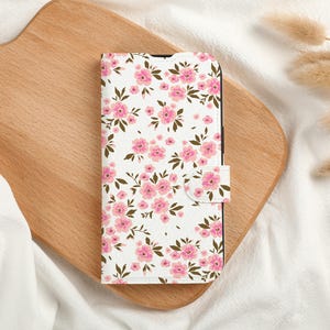 Floral Design Personalised Wallet Phone Case with Card Slot, Personalized Wallet Flip Phone Case for iPhone 15 14 13 Pro Max X XS