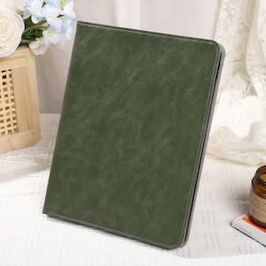 Dark Green Pu Leather iPad Case with Apple Pencil Holder, For iPad 9/8, iPad Mini 5/6, iPad Pro 12.9inch, iPad Air 4/5th, iPad 2019-2022