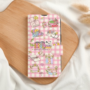 Pink Book Personalised Wallet Phone Case with Card Slot, Personalized Wallet Flip Phone Case for iPhone16 15 14 13 Pro Max X XS