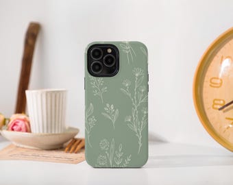 Green Plants Phone Case, Personalised iPhone Case for iPhone 16 Pro Max - 15 Plus - 14 Pro -12Mini - XSMAX, Custom name phone case