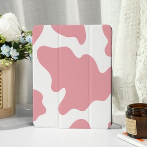 Pink Cow iPad Case with Apple Pencil Holder, For iPad 9/8, iPad Mini 5/6, iPad Pro 12.9inch, iPad Air 4/5th, iPad 2019-2022