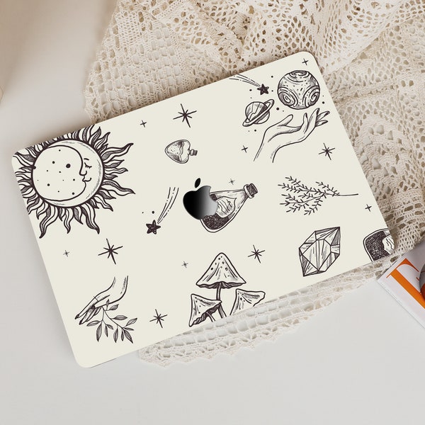 Funda para Macbook con dibujo de horóscopo cremoso para Macbook M1 Chip Air 13 A2337 Pro 13 A2338 A2681 Pro 14 A2442 16 A2485 Macbook 15 12 11 M2-A2681