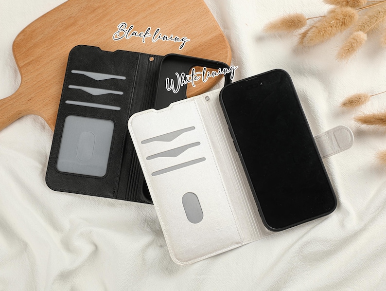 Beautiful Flowers Personalised Leather Wallet Phone Case With Card Slot