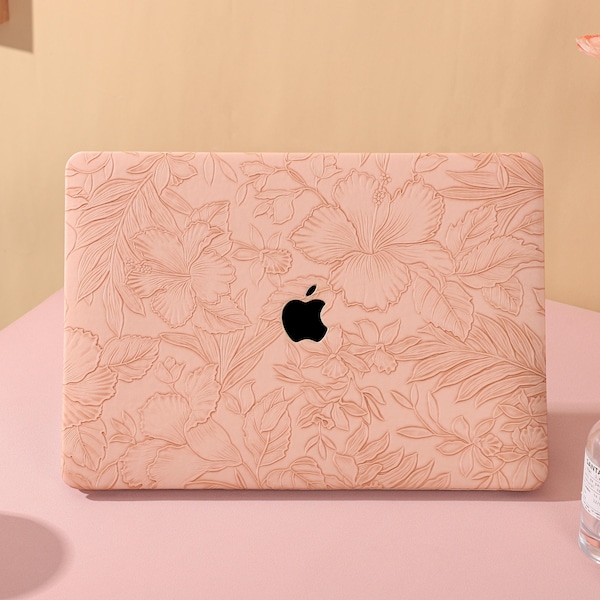 Pink Flowers MacBook Case for New MacBook Pro16 15 14 13 Macbook Air 15 14 13, A2337, A2338, 2023, 2022 Macbook A2991 A2992 A2918 Case