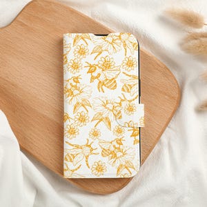 Niedliche Bienen Personalisierte Brieftasche Handyhülle mit Kartenfach, personalisierte Flip Handyhülle für iPhone 15 14 13 Pro Max X XS