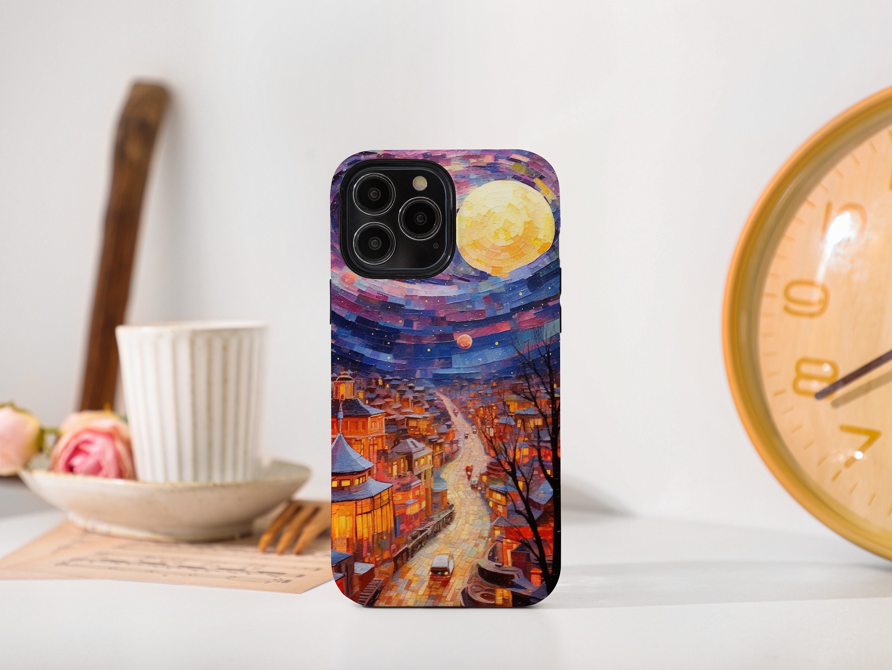 Warm Towns Design Phone Case, Personalised iPhone Case for iPhone 15 Pro Max - 14 Plus - 13 Pro -12Mini - XSMAX, Custom name phone case