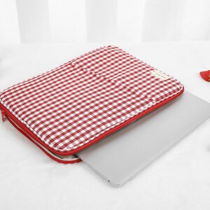 Housse de protection pour ordinateur portable rouge blanc échiquier 11 13 pouces étui pour MacBook pro étui pour ordinateur portable de haute qualité sacoche Macbook, cadeau nouvel emploi image 2