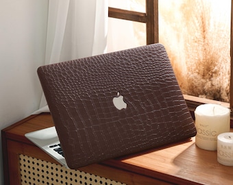 Kaffee Krokodil Print MacBook Hülle für neue MacBook Pro 16 15 14 13 MacBook Air 15 14 13, A2337, A2338, 2025, 2024 Macbook A3434 Fall