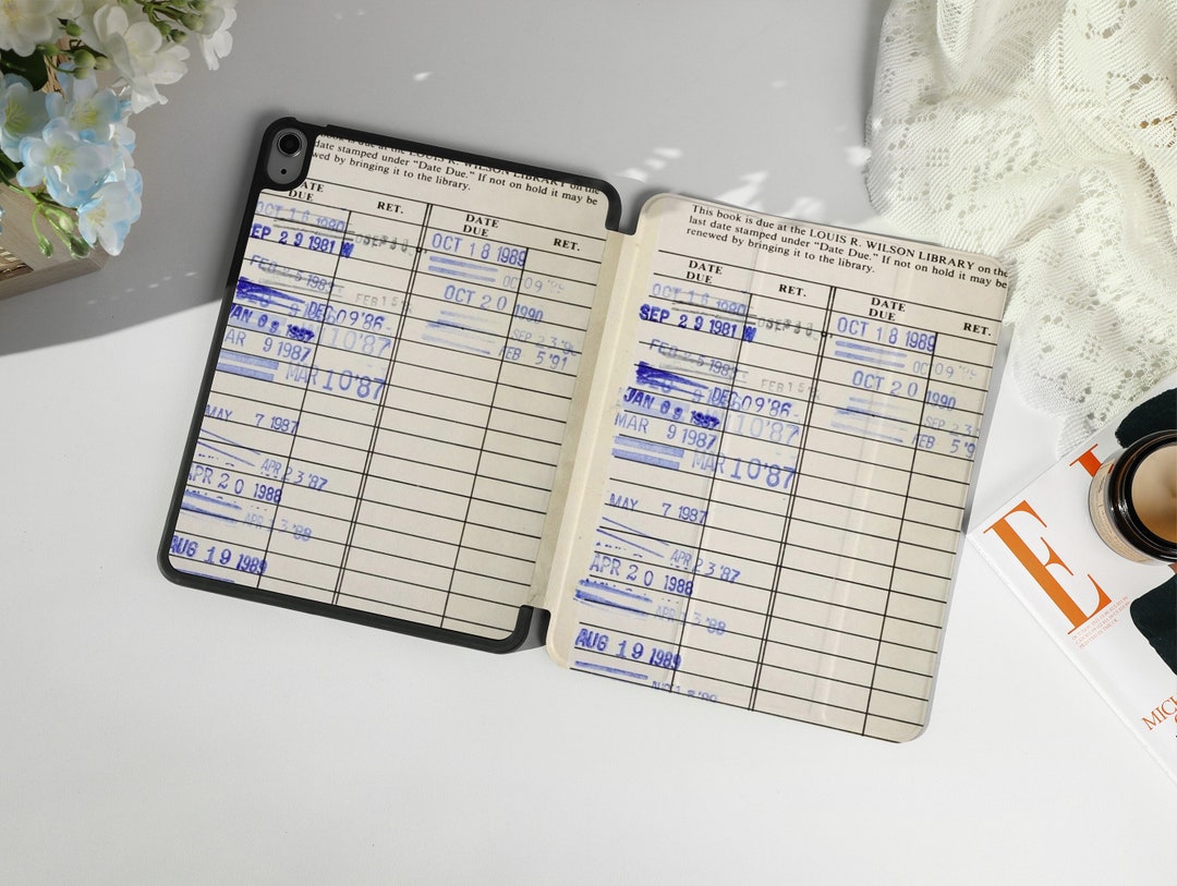 Vintage Notebook Ipad Case With Apple Pencil Holder for Ipad Etsy