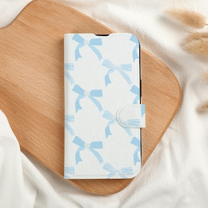 Pretty Bows Personalised Wallet Phone Case with Card Slot, Personalized Wallet Flip Phone Case for iPhone 15 14 13 Pro Max X XS
